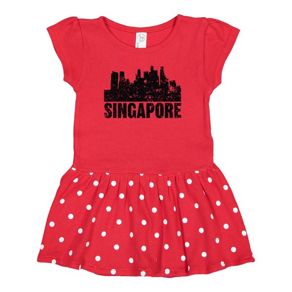 Inktastic Singapore City Skyline with Grunge Gift Baby Girl Dress