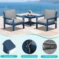 thumbnail image 6 of FUNDAZE Oversize 5 Pieces Patio Furniture Sets, Waterproof HDPE Frame Outdoor Conversation Sets Perfect for Patio, Poolside & Backyard, Navy Frame with Gray Cushion, 6 of 11