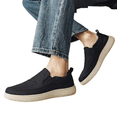 thumbnail image 2 of Domuza Men's Slip On Canvas Loafers, Breathable Woven Fabric Casual Walking Shoes, Lightweight Cushioned Platform Slip In Sneakers for Daily Wear Black 7.5 (EU-40), 2 of 6