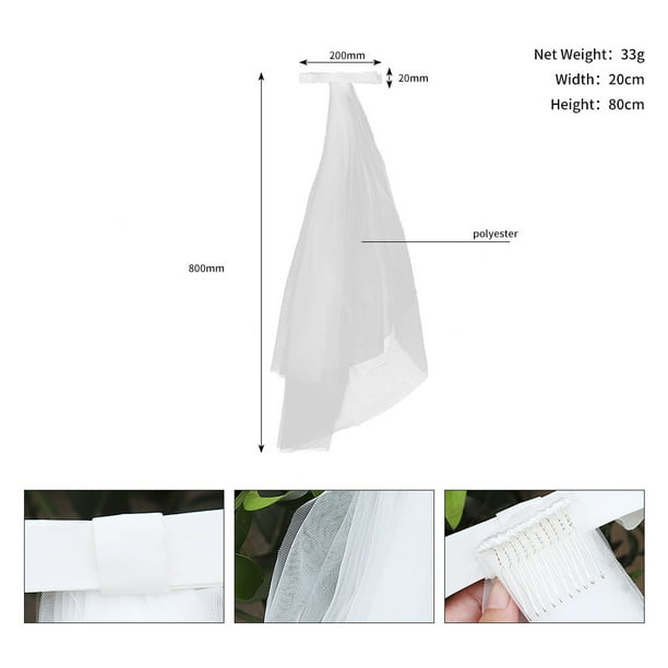 Nvzi Lazo para el pelo de novia, velo, lazo, clip, accesorios de decoración para despedida de soltera, regalo para la futura novia, despedida de soltera, blanco D
