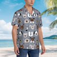 thumbnail image 3 of Balery Cute Dog Faces Camisas hawaianas de manga corta para hombre, camisas playeras de corte holgado, camisas de vacaciones con botones,3X-Large, 3 of 7