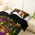 thumbnail image 3 of Homewish Skull Skeleton Twin Comforter Sets,Vintage Bookshelf Bedding Set,Halloween Duvet,Black Reversible,2 Pieces,1 Comforter and 1 Pillowcase, 3 of 7