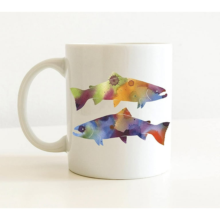 Rainbow Trout Mug - Trout Fishing Lover Coffee Mug - 11oz - Unique