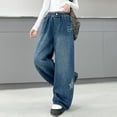 thumbnail image 4 of MuXiKeJi Clothes Girls Jeans With Bows Embroidered Loose Fit Wide Leg Straight Denim Pants Fashion Casual Bottoms for Kids Girls Jeans, 4 of 7