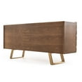 thumbnail image 3 of Limari Home Finley 4-Door  Wood & Stainless Steel Buffet in Walnut/Gold, 3 of 7