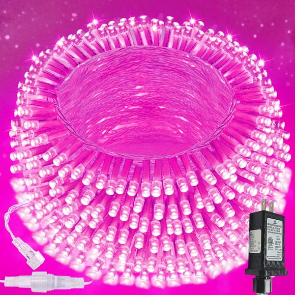 Cadena de luces LED SANJICHA 200 LED, 20 m, color rosa, resistente al agua, 13 modos