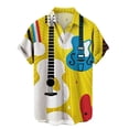 thumbnail image 1 of Men's Button Shirt 2024 Summer Fashion Casual Personality Musical Instrument Digital Short Sleeve-SinKeeU, 1 of 4