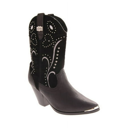 

Dingo Womens Ava Studded Round Toe Casual Boots Mid Calf Mid Heel 2-3
