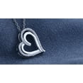thumbnail image 4 of Dazzlingrock Collection Round White Diamond Double Heart Love Slider Pendant for Women with 18 Inch Silver Chain (0.20 ctw, Color I-J, Clarity I2-I3) in 925 Sterling Silver, 4 of 6