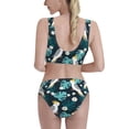 thumbnail image 5 of High Waisted Bikini Sets For Women, Can Cockatoo Monstera Flower Swimsuits Tummy Control, Two Pieces Bathing Suit, 5 of 8