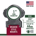 thumbnail image 4 of Weaver Grand Slam Top Mount Weaver 1" Scope Rings Gloss Black High, 4 of 5