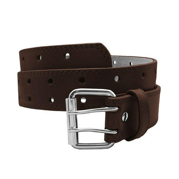 EURO Womens Thick Wide 2 Hole Leather Belt - Fashion Double Row 5XL