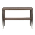thumbnail image 4 of Oregon Industrial Console Table in Antique Metal and Espresso Wood-Pressed Grain Bamboo, 4 of 10