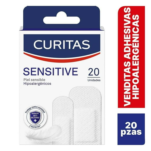 Venditas adhesivas Curitas sensitive piel sensible adulto 20 pzs