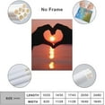 thumbnail image 2 of Sunrise Hand Heart Silhouette Canvas Decor Painting Romantic Nostalgia Theme Art Panel Wall Picture Poster Wall Decor Sofa Background Painting Entrance Wall Decor Painting 12x16 inch Unframed, 2 of 4