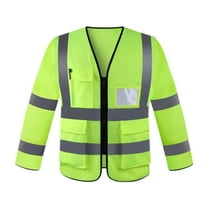 Reflective Safety Vest Work Clothing High Visibility Lightweight Long Sleeve for Men Women Surveyors