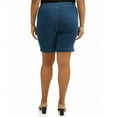 thumbnail image 5 of Women's Plus Size Blue Pull On Denim Bermuda Jean Short (MAA-489), 5 of 8