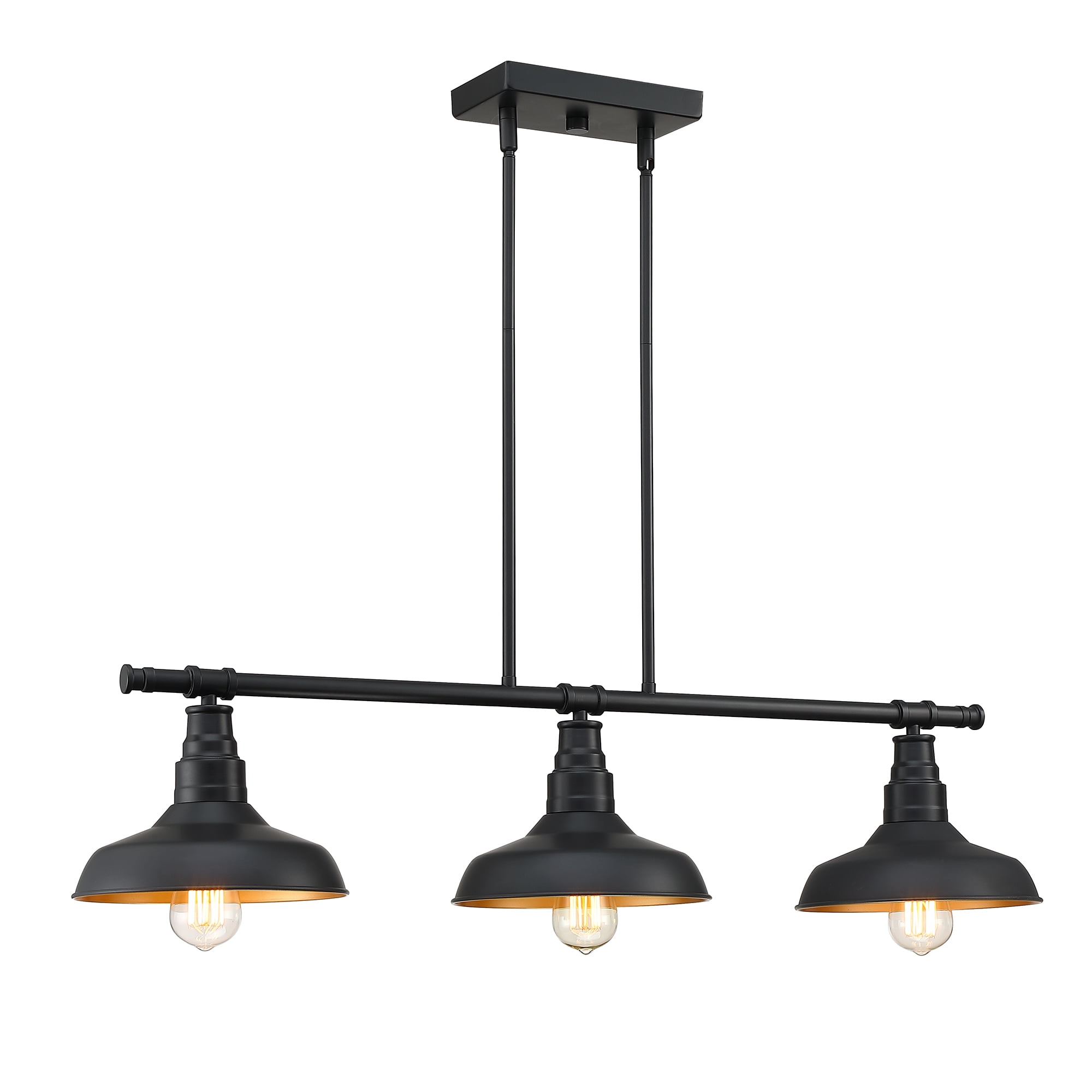 Modern Pendant Lighting for Kitchen Island Industrial Matte Black Ceiling Mount Light Fixture for Living Room, Dining Table, Bars E26