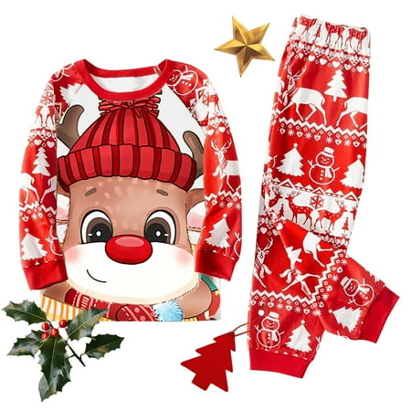 

ERTUTUYI Christmas Parenting Baby Boys Girls Jumpsuits Jumpsuits Family Pajamas Christmas Deer Print Pajamas Matching Sets Red 6Y