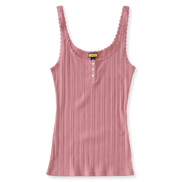 Camiseta sin mangas acanalada Aeropostale Rosa XS