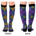 thumbnail image 4 of FORMRS Womens Knee High Socks Casual Long Thick Travel Daily Wear, 1 Pair, Purple Stained Glass Pattern, 4 of 6