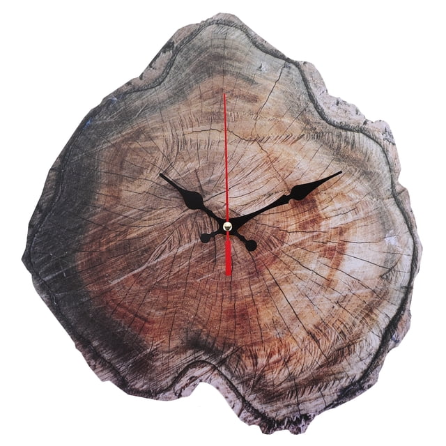 Annual Ring Wall Hanging Clock Decorative Mute Clock for Home Office Without Battery