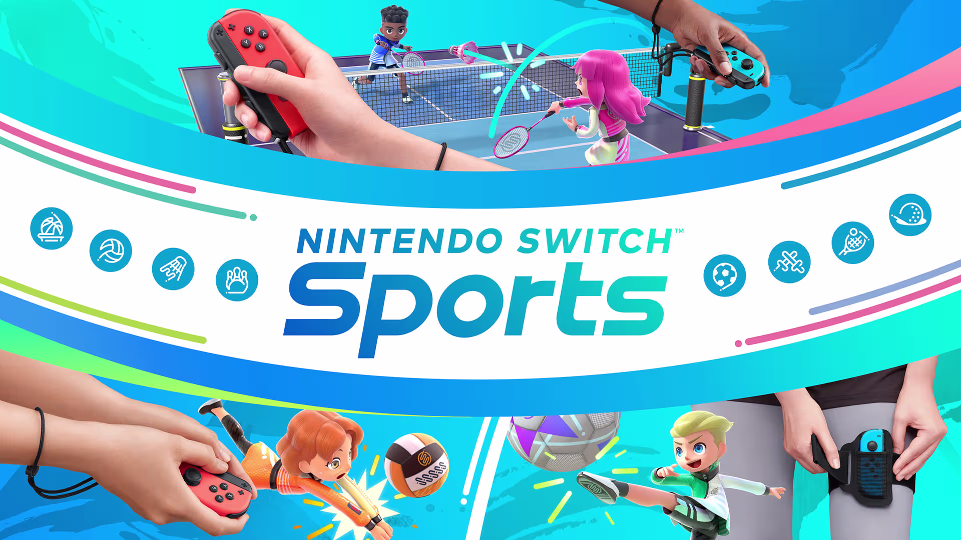 Nintendo Switch with Neon Red and Neon Blue Joy-Con (International Edition) Bundle with Nintendo Switch Sports