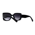thumbnail image 4 of Mod Womens Thick Plastic Rectangular Retro Plastic Sunglasses Black Smoke, 4 of 4