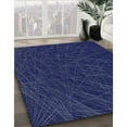 thumbnail image 2 of Ahgly Company Indoor Round Patterned Sapphire Blue Area Rugs, 4' Round, 2 of 6