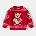 thumbnail image 2 of Girls Sweaters Christmas Children Kids Long Sleeve Cute Printed Crew Neck Pullover Knitting Sweaters, 2 of 9
