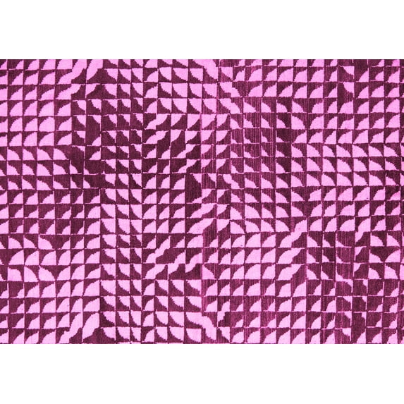 Ahgly Company Indoor Rectangle Abstract Pink Modern Area Rugs, 2' x 5'