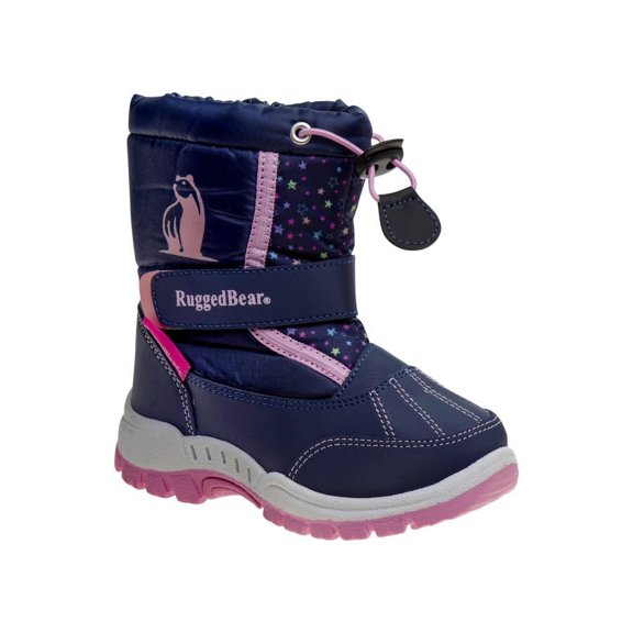 Rugged Bear Little Kids Girls Snow Boots - NavyPink, 3