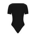 thumbnail image 4 of REALiKUN Bodysuit for Women Fit Everybody V Neck Short Sleeve T-shirt Tops with Thong Design, 4 of 5