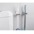 thumbnail image 2 of Ounissouiy Estante multifuncional para fregona, gancho para fregona, colgador de escoba montado en la pared para baño, Clip para fregona Suministros de limpieza para el hogar Blanco+azul Ounissouiy HA026319-01, 2 of 6
