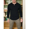 thumbnail image 5 of SANOPY Mens Henley Shirts Long Sleeve Fashion Tee Shirts Slim Fit 4 Buttons T-Shirts Casual Basic Pullover Top, 5 of 5