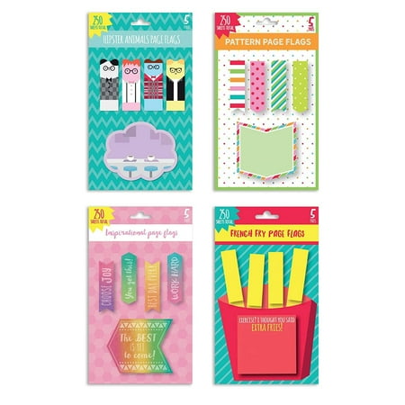 Assorted 4 Pack Set Of Stick On Flags Sticky Notes Stationary