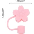 thumbnail image 2 of 8Pcs Silicone Straw Tip Cover Cute Sakura Shape Straw Caps Straw Cover Plug Reusable Drinking Straw Tips Lids for Valentines Day Wedding Party Birthday - Pink, 2 of 5