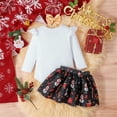 thumbnail image 4 of REgarm First Christmas Baby Girl Outfit Long Sleeve Romper Christmas Print Skirt Headband Sets Newborn Infant Christmas Clothes 9-12 Months,Black, 4 of 7
