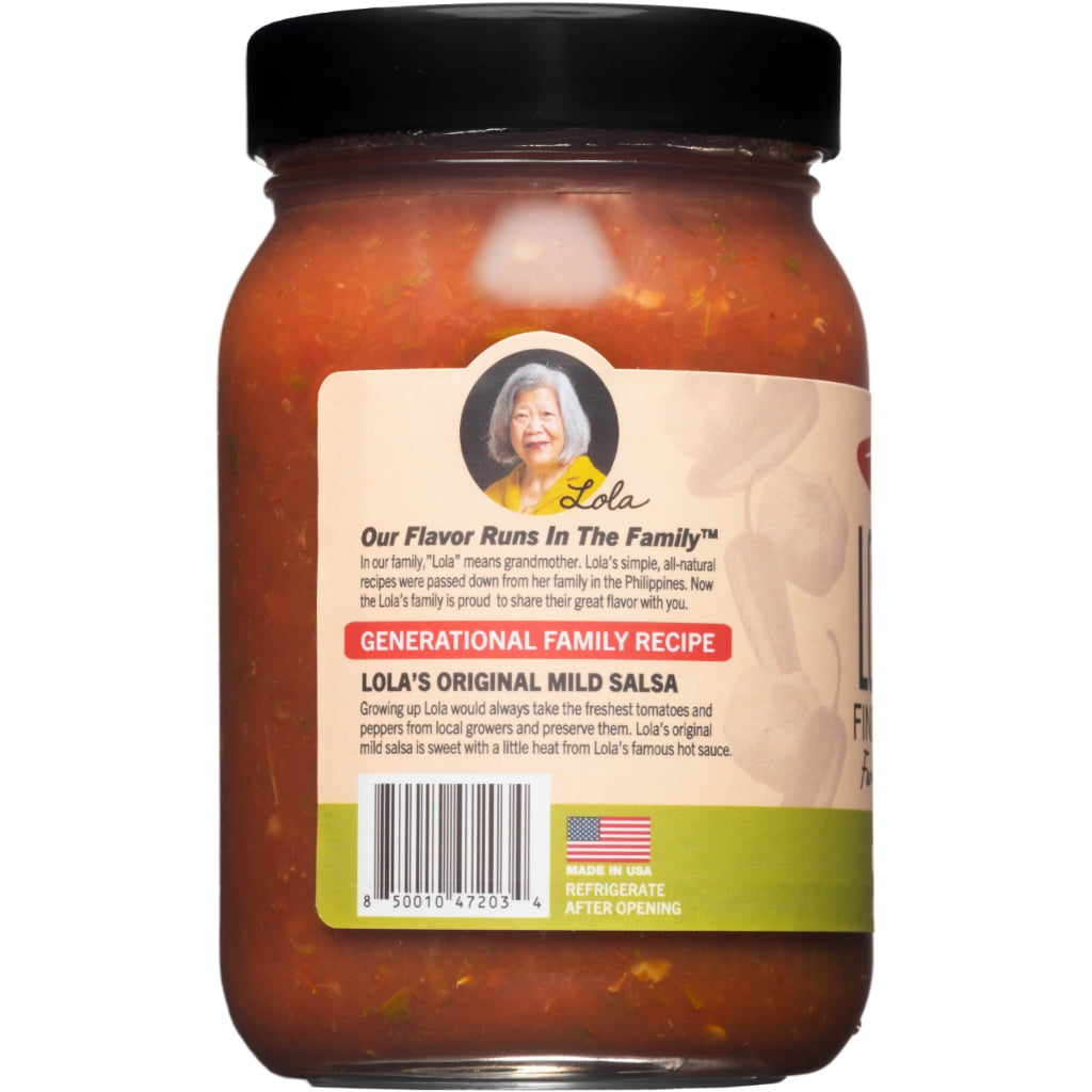 (3 pack) Lola's Fine Salsa - Mild 16oz.  All Natural, 100% Plant Based, Naturally Gluten Free