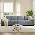thumbnail image 2 of JUSTLET Modular Couches and Sofas Sectional with Storage, Comfy 4-Seater Couch with Cup Holders and Armrest Support for Living Room, Gray, 2 of 8