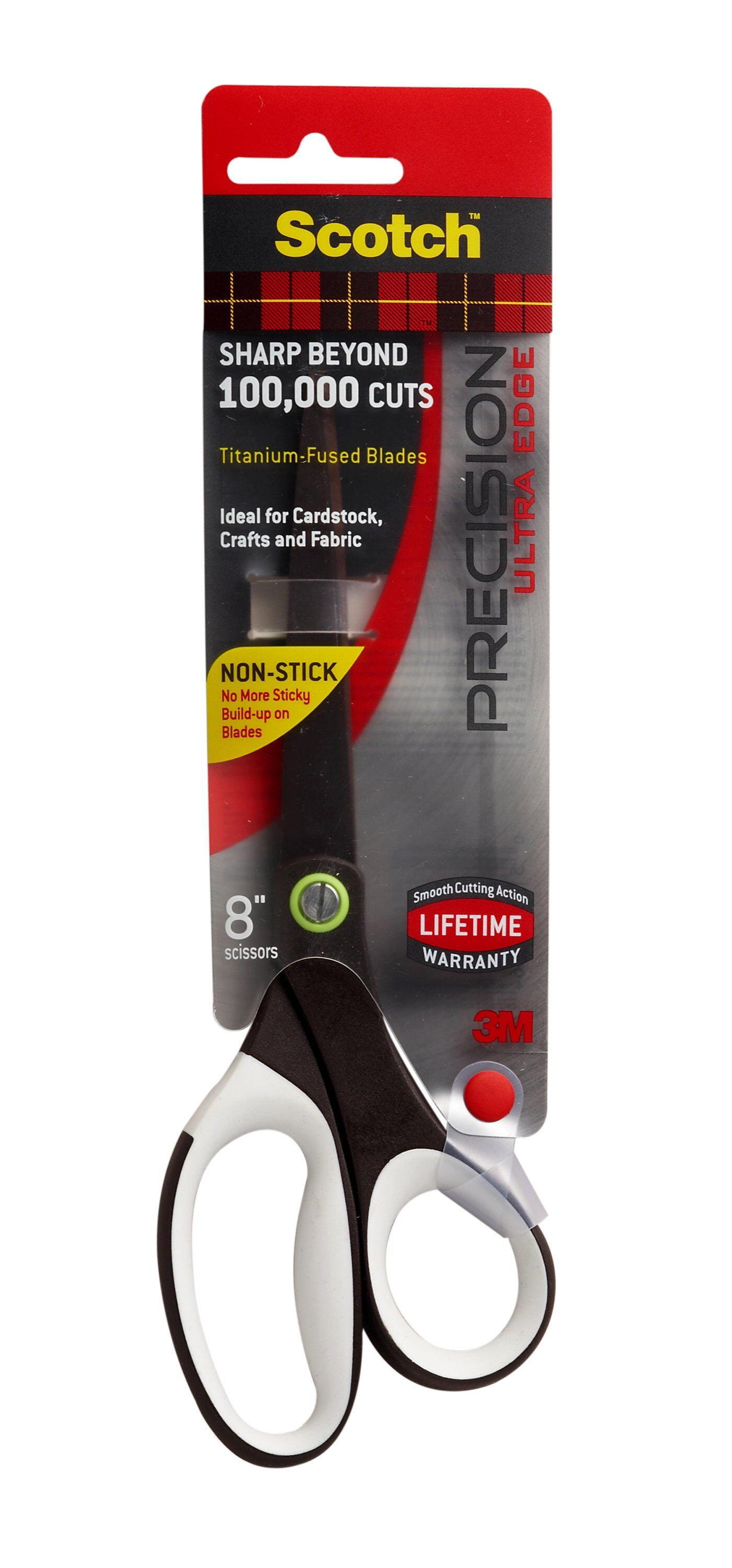 Scotch Precision UltraEdge Scissor, 8", Sharp Beyond 100,000 Cuts