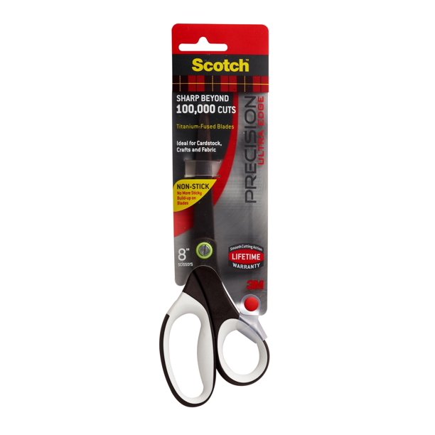 Scotch Precision UltraEdge Scissor, 8", Sharp Beyond 100,000 Cuts