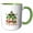 Green/White, variant on 3drose, Let Is Fiesta. Green, Yellow, Text, Sombrero, Cactus, Pepper. Gift, 11oz Two-tone Red Mug