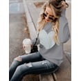thumbnail image 3 of Women Sweaters Heart Front Crew Neck Long Sleeve Knitted Pullover Sweater, 3 of 7