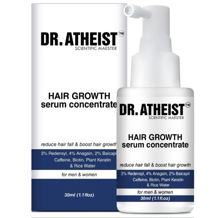 Dr Atheist hair growth serum- Redensyl 3%Anagain, 2% Baicapil, Caffeine, Biotin, Plant Keratin Ricpair, Sulfate-Free, Organic Ingredients, Vitamin E