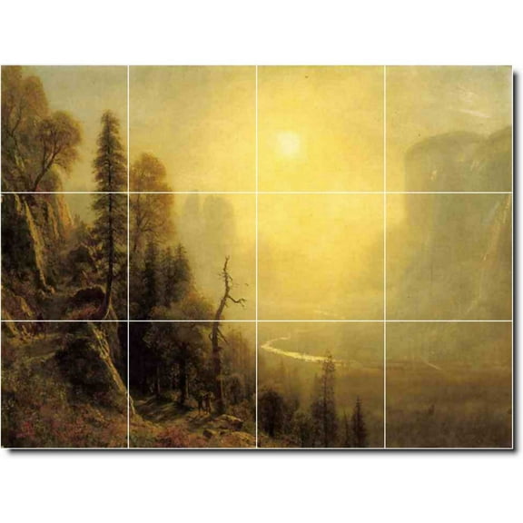 Ceramic Tile Mural-Albert Bierstadt Landscapes Painting 81. 17" w x 12.75" h using (12) 4.25 x 4.25 ceramic tiles