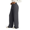 thumbnail image 4 of Wide Leg Sweatpants Female Baggy Drawstring Elastic High Waisted Palazzo Lounge Pants Dark Gray M, 4 of 6