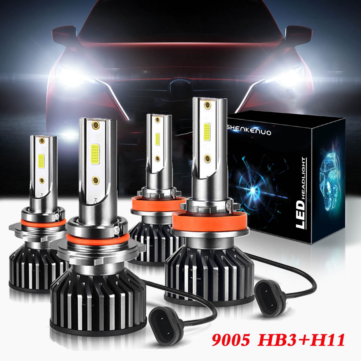 For Mazda 3 Series 2009-2016 High Main Beam HB3 Xenon Headlight Bulbs Pair Lamp