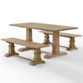 thumbnail image 3 of Joanna 3Pc Dining Set Rustic Brown - Table & 2 Benches, 3 of 12