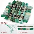 thumbnail image 2 of 12 Skeins 105 Yards 6 Ply Variegated Embroidery Thread Floss Green Gradient Crewel Friendship Bracelet String Cross Stitch Floss Yarn Thread Bulk for Hand Sewing Jewelry Needlecraft Knitting, 2 of 8